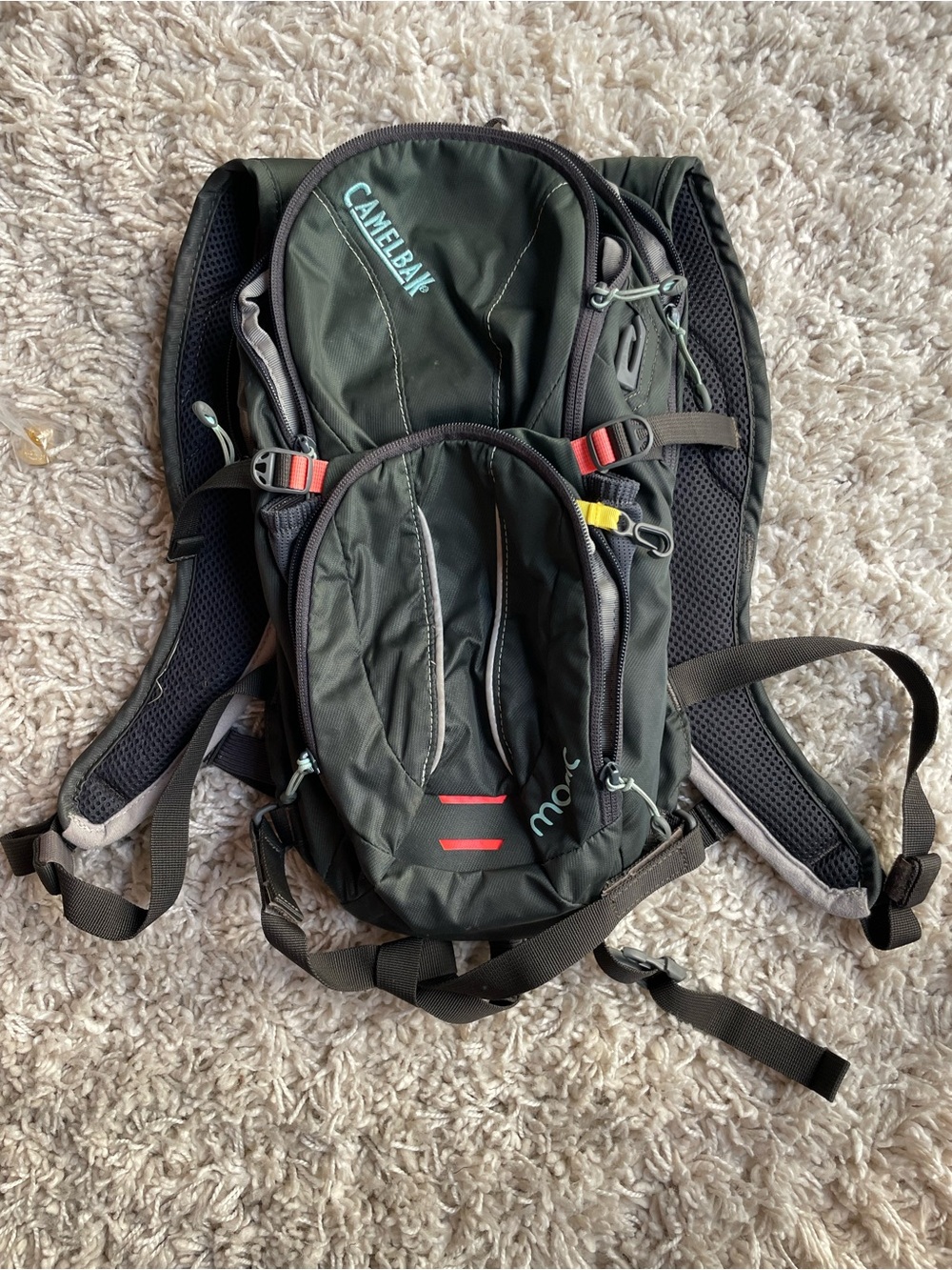 CamelBak Olive Green Hydration Backpack with Red Accents